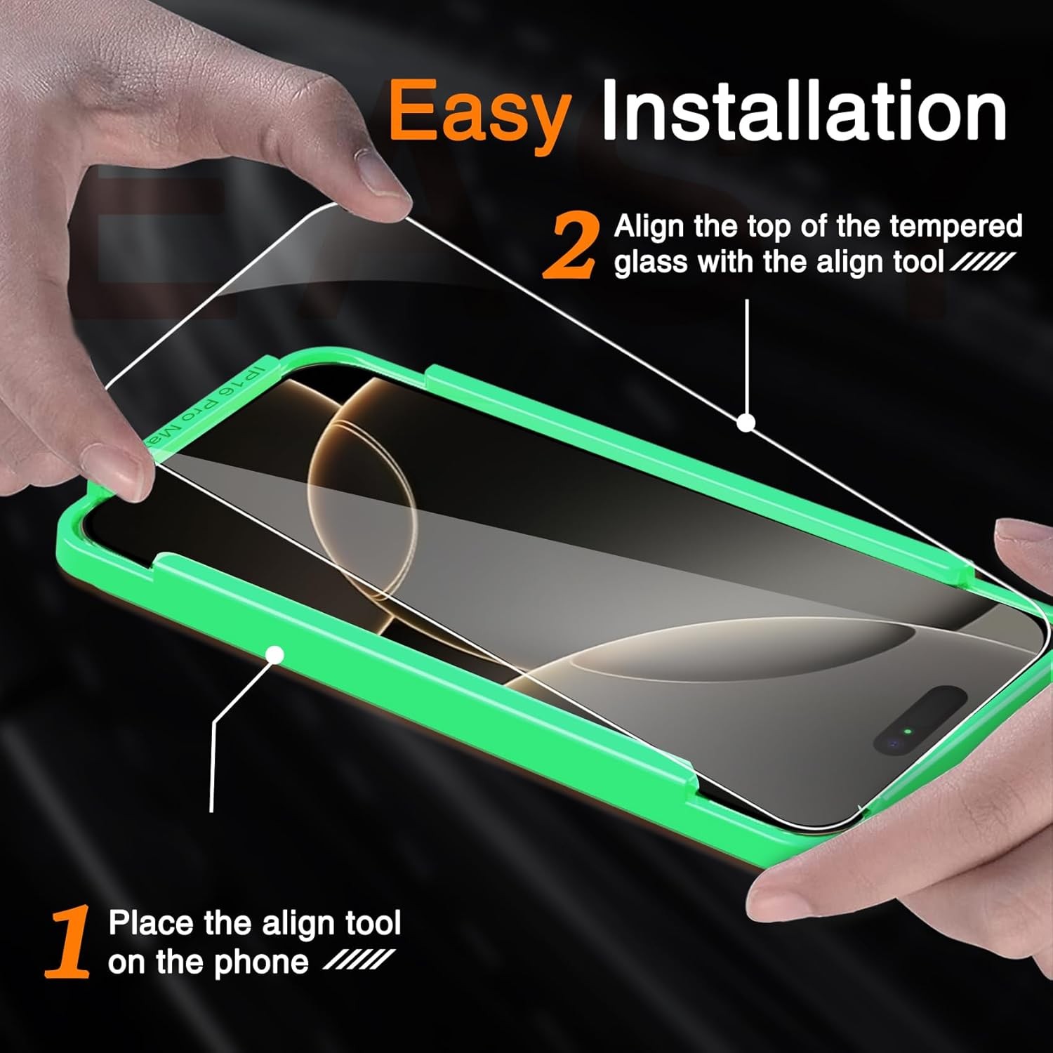 3 Pack Tempered Glass Screen Protector & Camera Lens Protector for iPhone 16 Pro