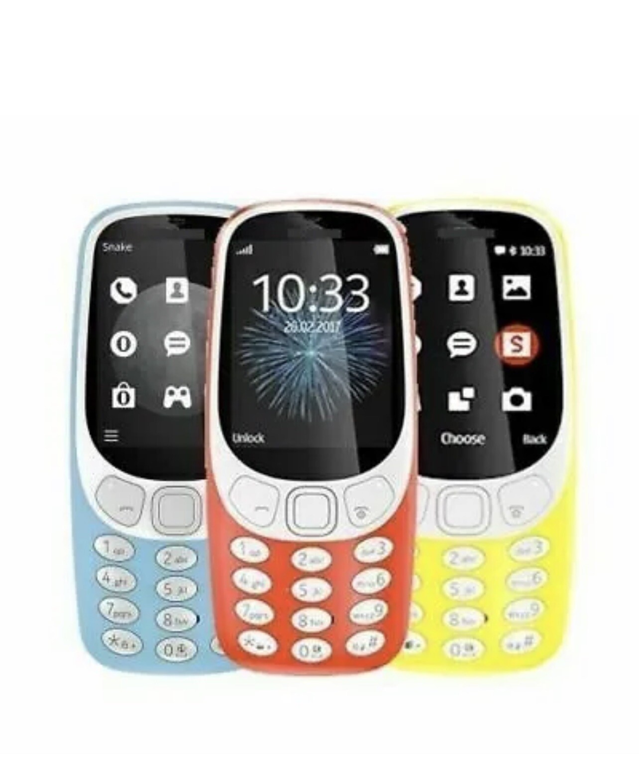 Telefono Cellulare 3310 Dual SIM GSM 2.4” Fotocamera 2MP SD Card Snake