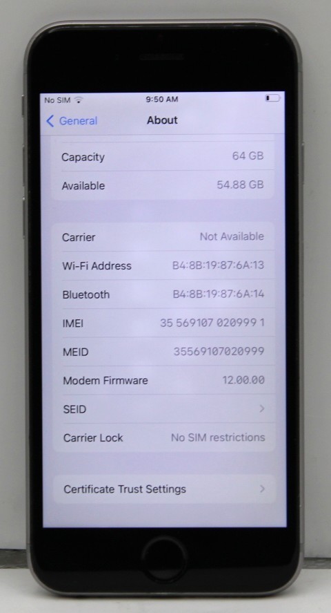 Apple iPhone 6s (A1688) 64GB Silver UNLOCKED *USED/WIPED*