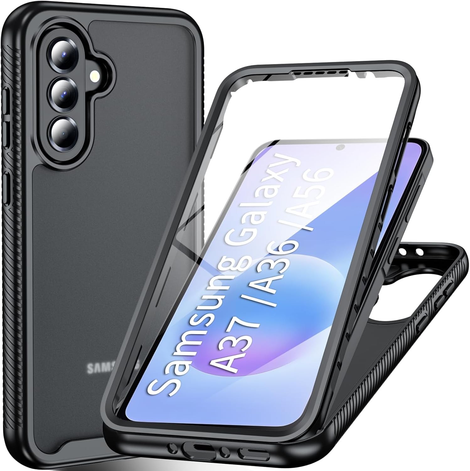 Galaxy A37/A36/A56 5G Phone Case with Built-in Screen Protector, 360 Full Body