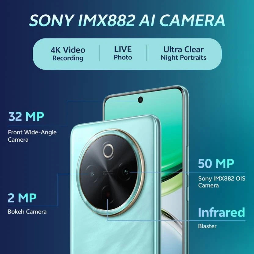 vivo T4 5G (Emerald Blaze, 128GB+8GB) Snapdragon 7s Gen 3 5G Processor