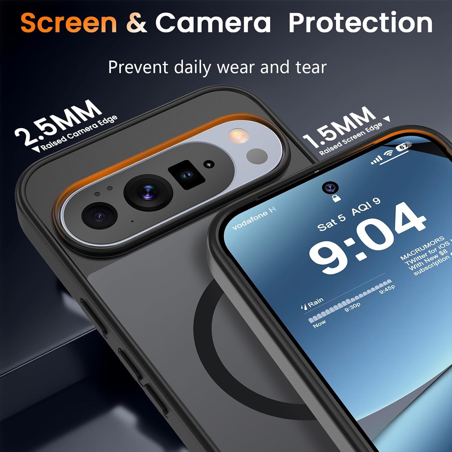 Magnetic Matte Case for Google Pixel 10 Pro XL 6.8-Inch Slim Translucent Black