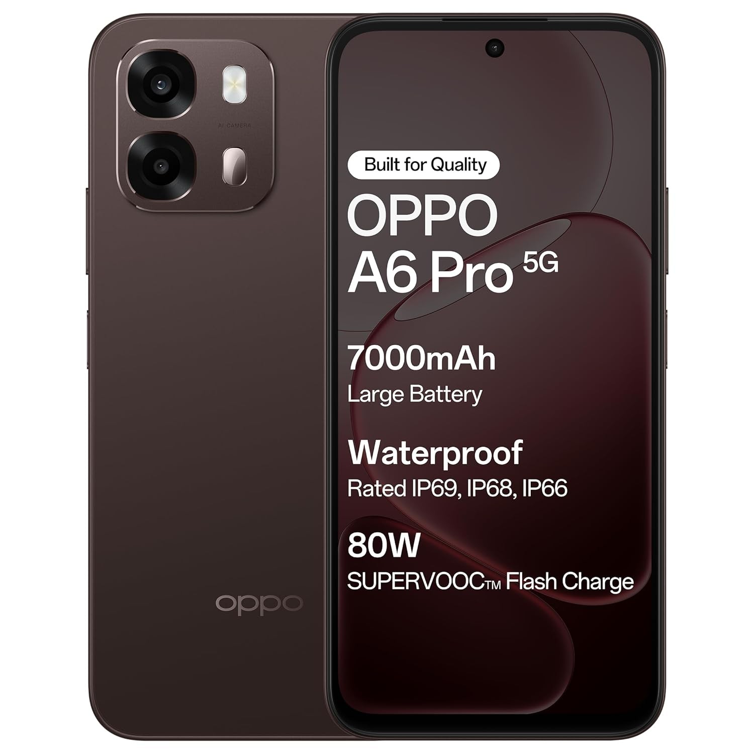 Oppo A6 Pro 5G (Brown, 8GB RAM, 256GB Storage)Dimensity 6300 Global Version.