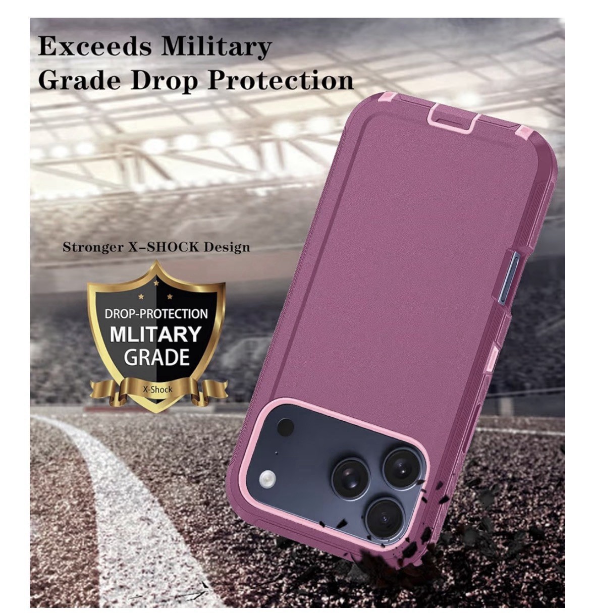 iPhone 17 Pro Max Case with HD Screen Protector, [2 in 1] Heavy Duty Protection