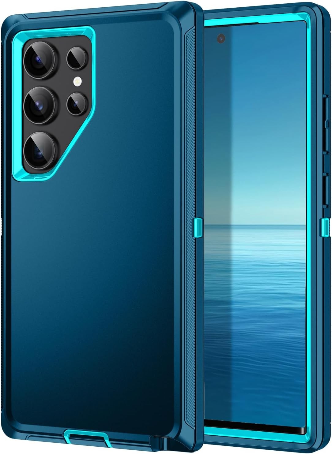 Heavy Duty Shockproof Dust Drop Proof Case for Galaxy S24 Ultra Turquoise 78 Cha