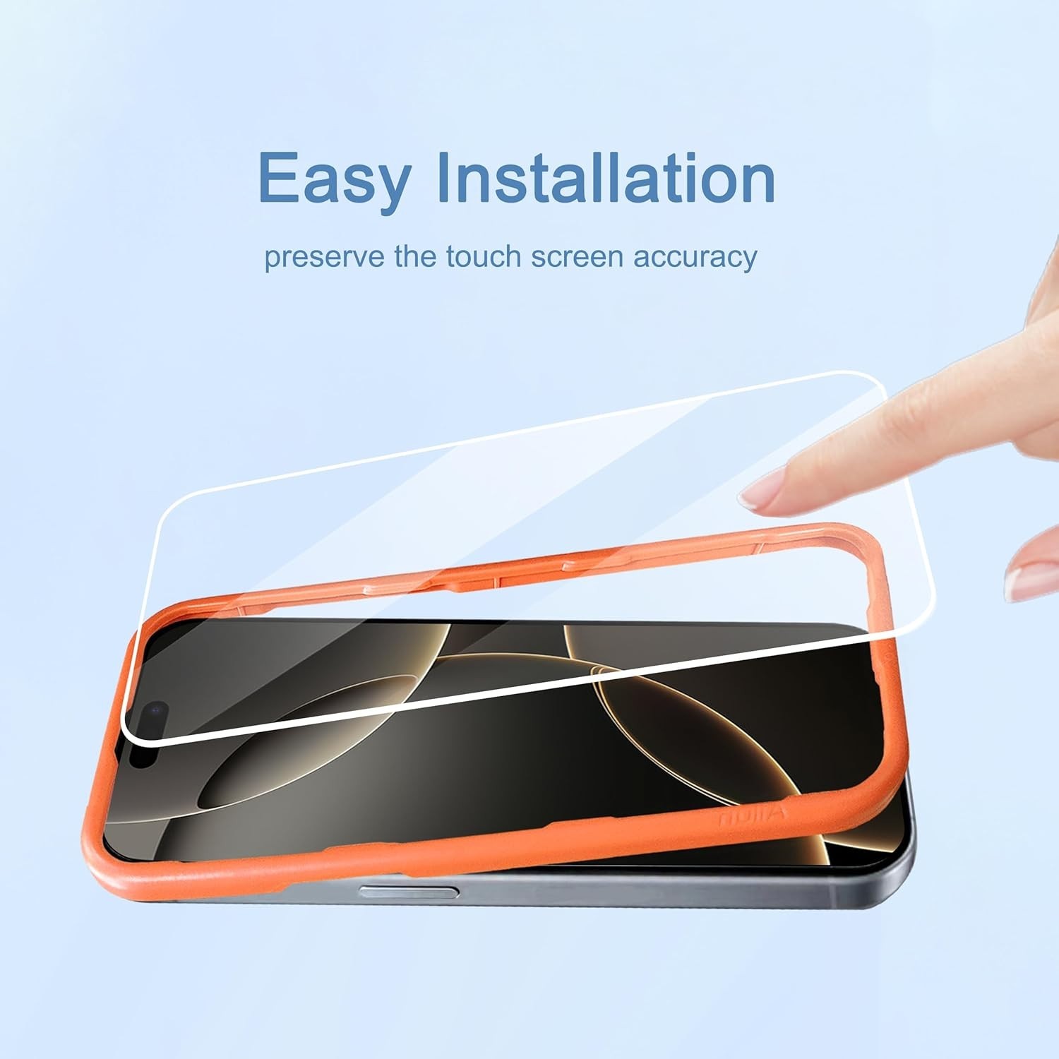 iPhone17 Pro 6.3″ 3 Pack Screen Protector with Installation Frame Tempered Glass