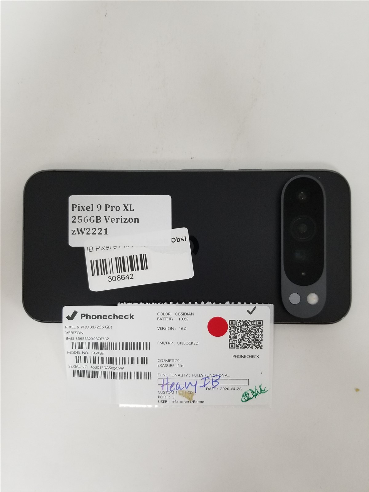 Pixel 9 Pro XL 256GB Black GGX8B (Verizon) Discounted zW2221