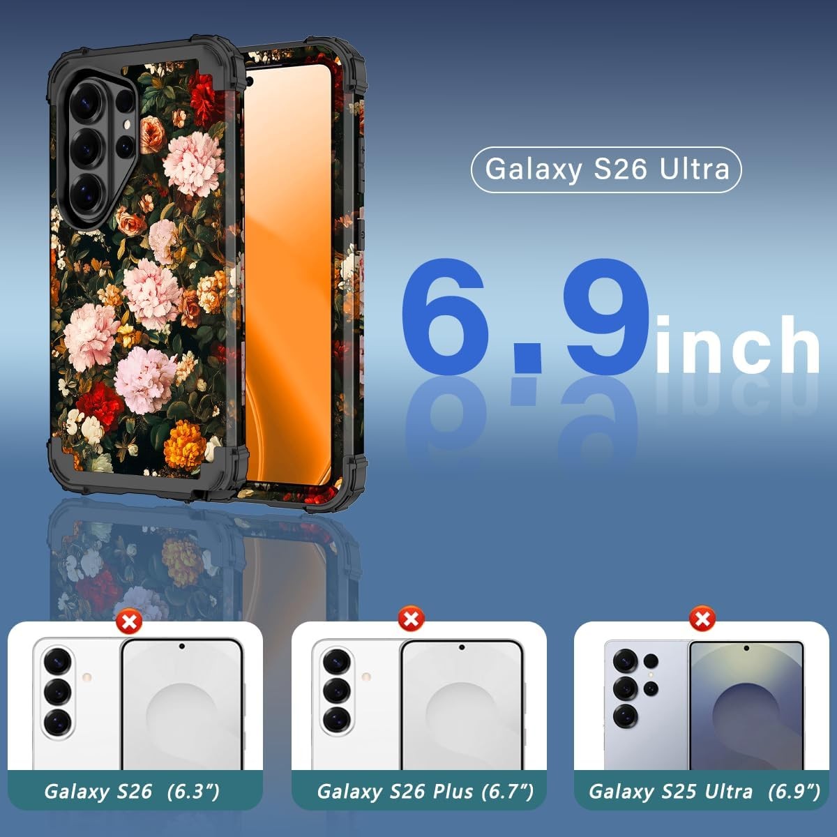 Galaxy S26 Ultra Case Magnetic Three Layer Heavy Duty Shockproof Hard Plastic+So