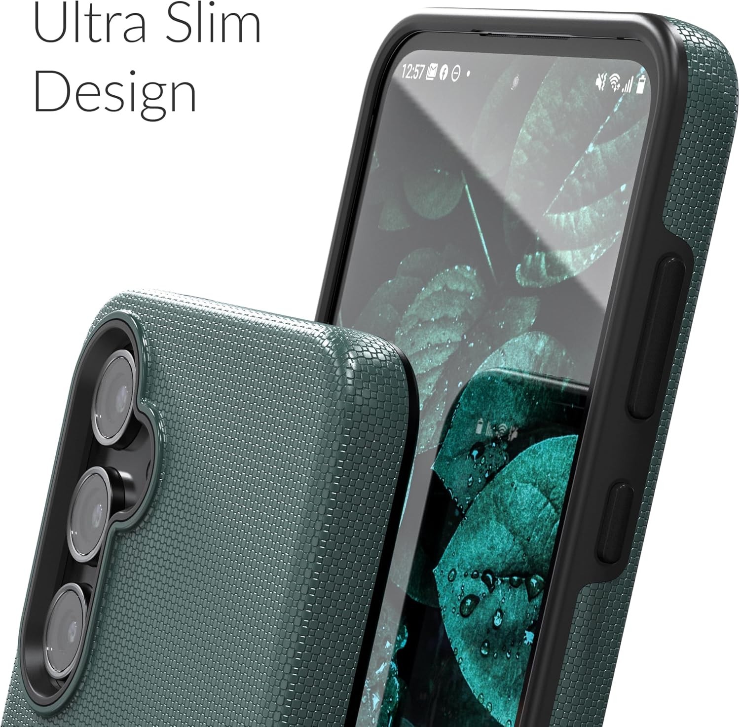 Samsung Galaxy A55 Case, Shockproof Protection Dual Layer Case – Forest Green