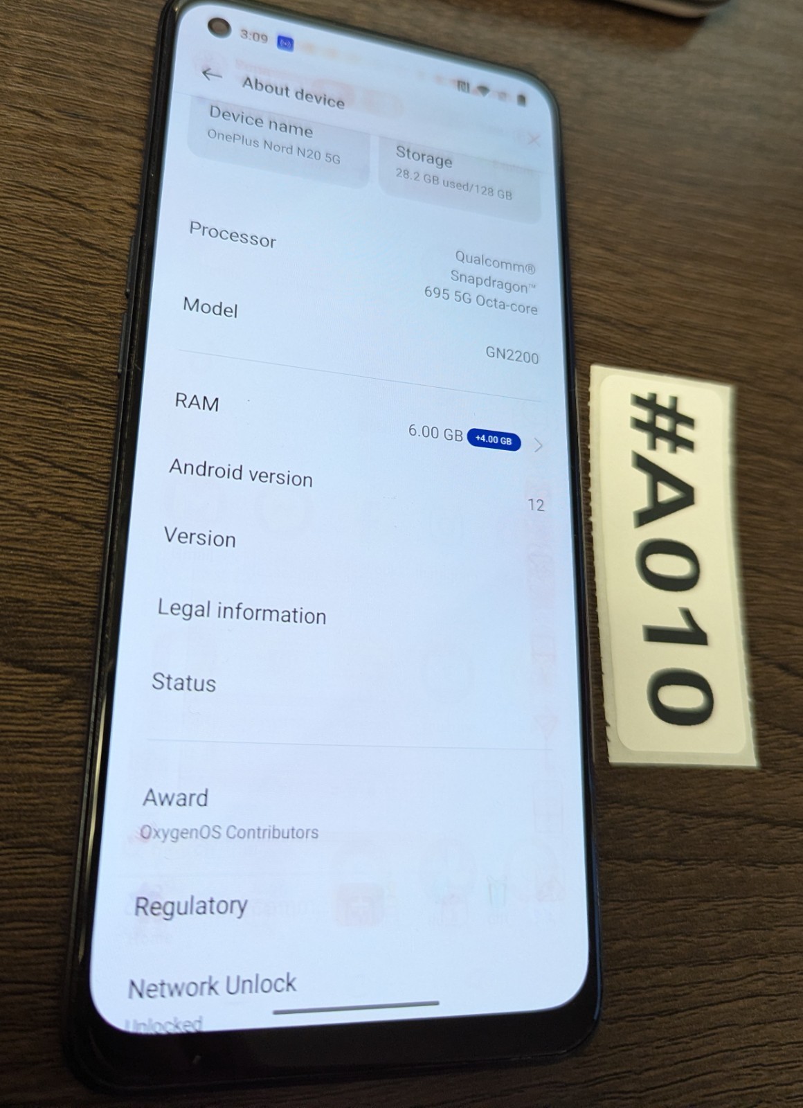 Blue OnePlus Nord N20 5G- GN2200 – 128GB – Network Unlocked