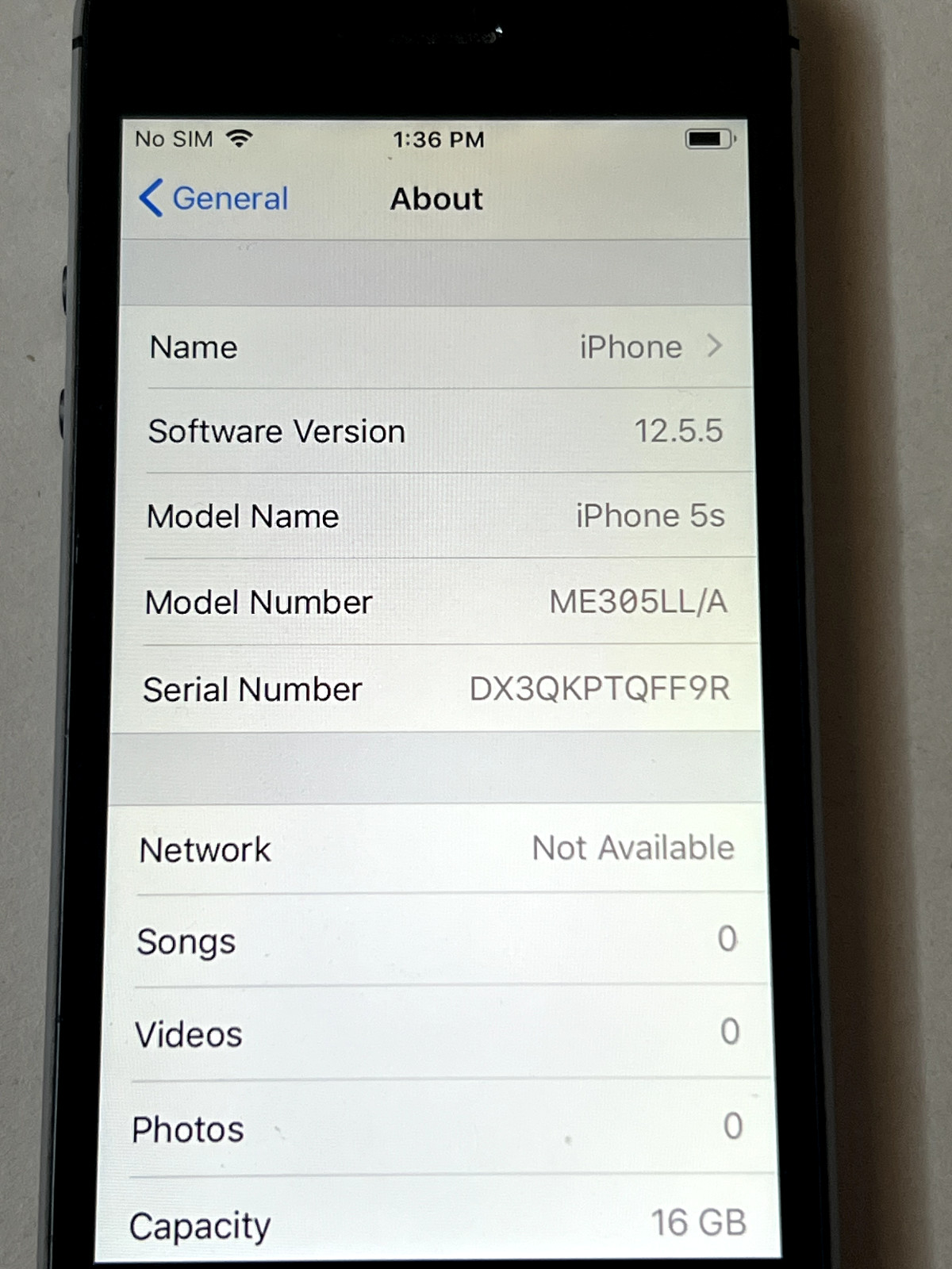 Apple iPhone 5s 16GB, Space Gray AT&T Locked Model A1533 With Factory Box