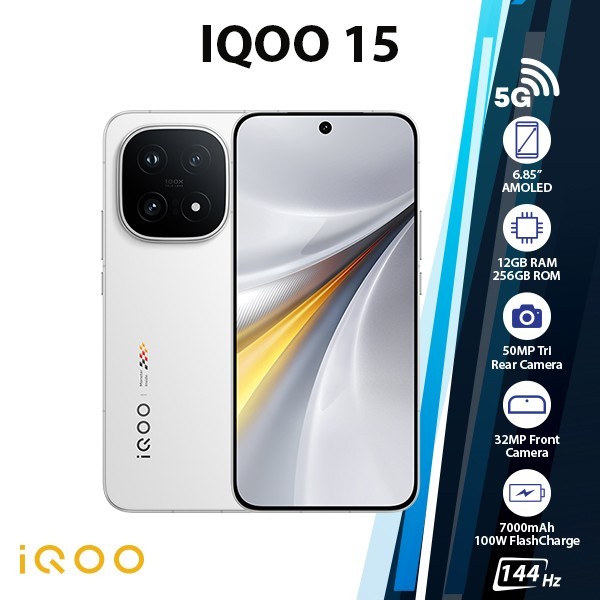 (Unlocked) iQOO 15 5G Android Cell Phone (12GB+256GB/LEGEND/Dual SIM/Octa Core)