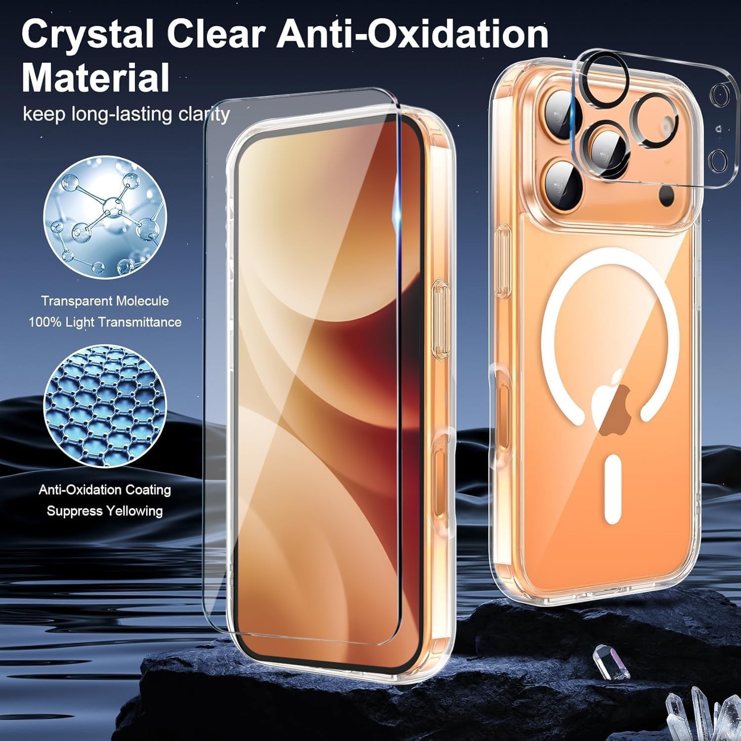 iPhone 17 Pro Case & Screen Protector for iPhone 17 Pro Shockproof TPU Cover