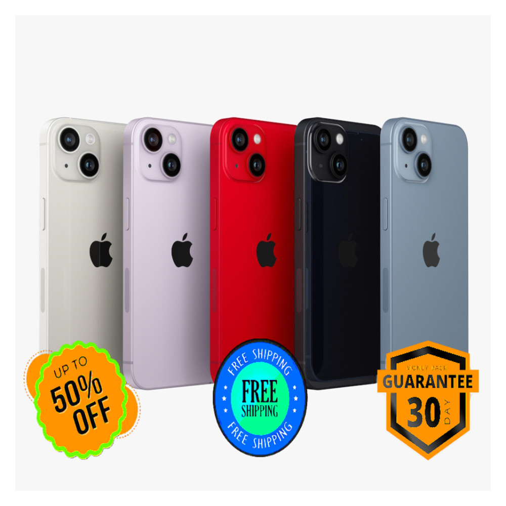 Apple iPhone 14 Blue Purple 128GB 256GB Unlocked Verizon AT&T T-Mobile