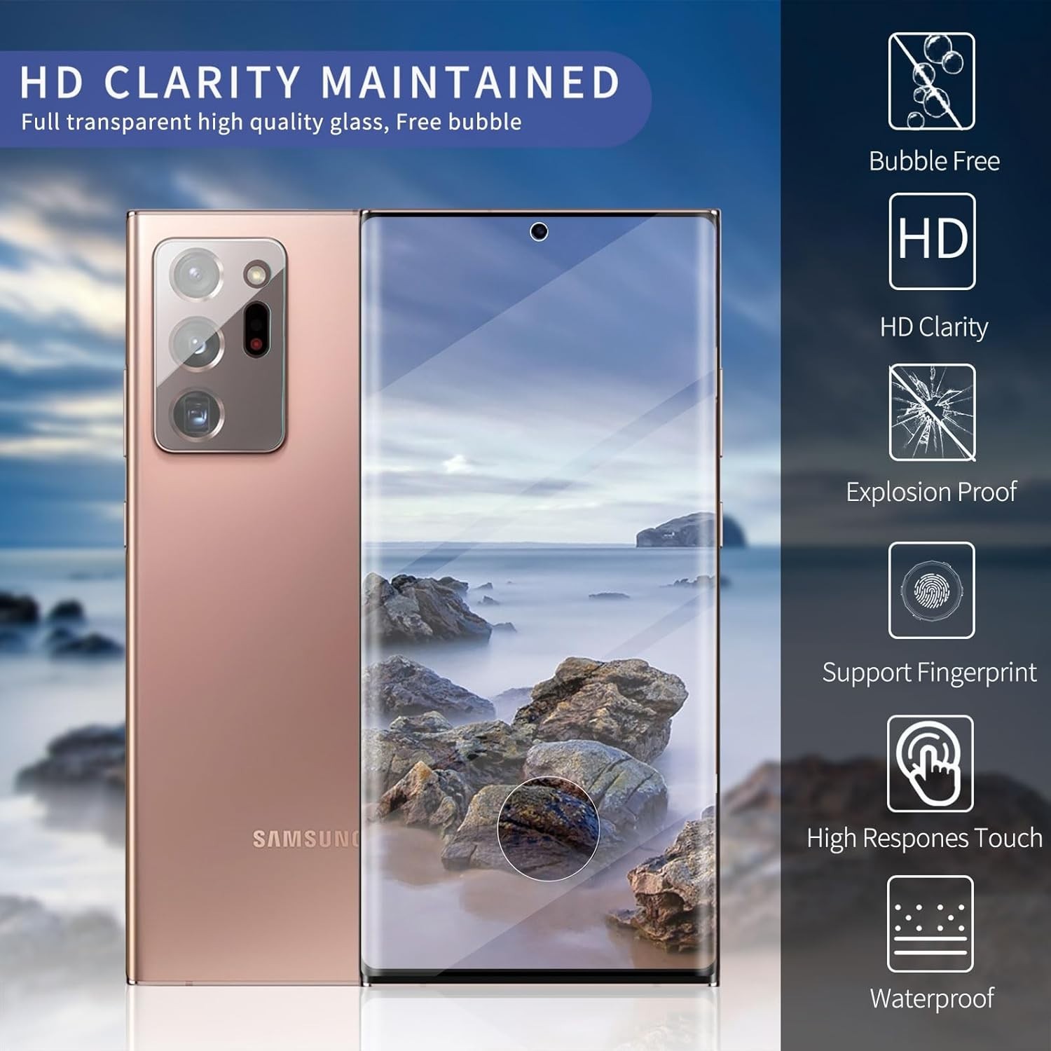 4in1 For Galaxy Note 20 Ultra Screen Protector,Tempered Glass,Side-Back Film