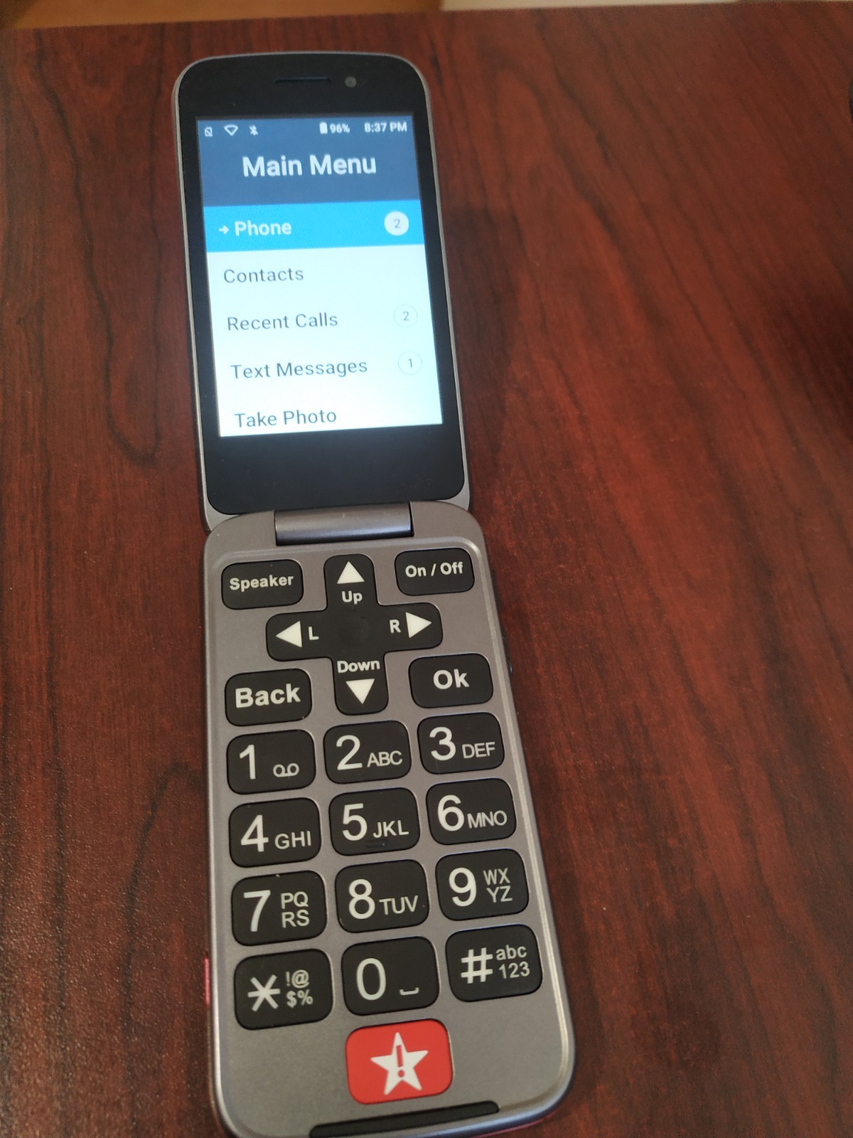 Lively Jitterbug Flip 2 Alcatel 4058P 32GB Red Works Great (Big Buttons)