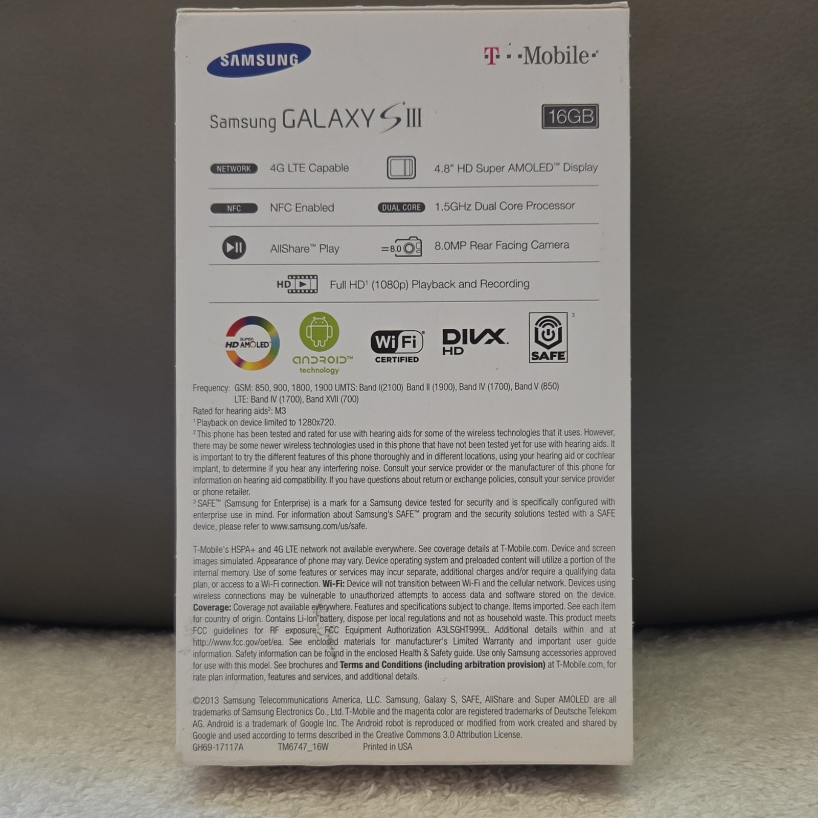 Samsung Galaxy S III 16GB White T-Mobile 4.8in 8MP Dual Core 4G LTE