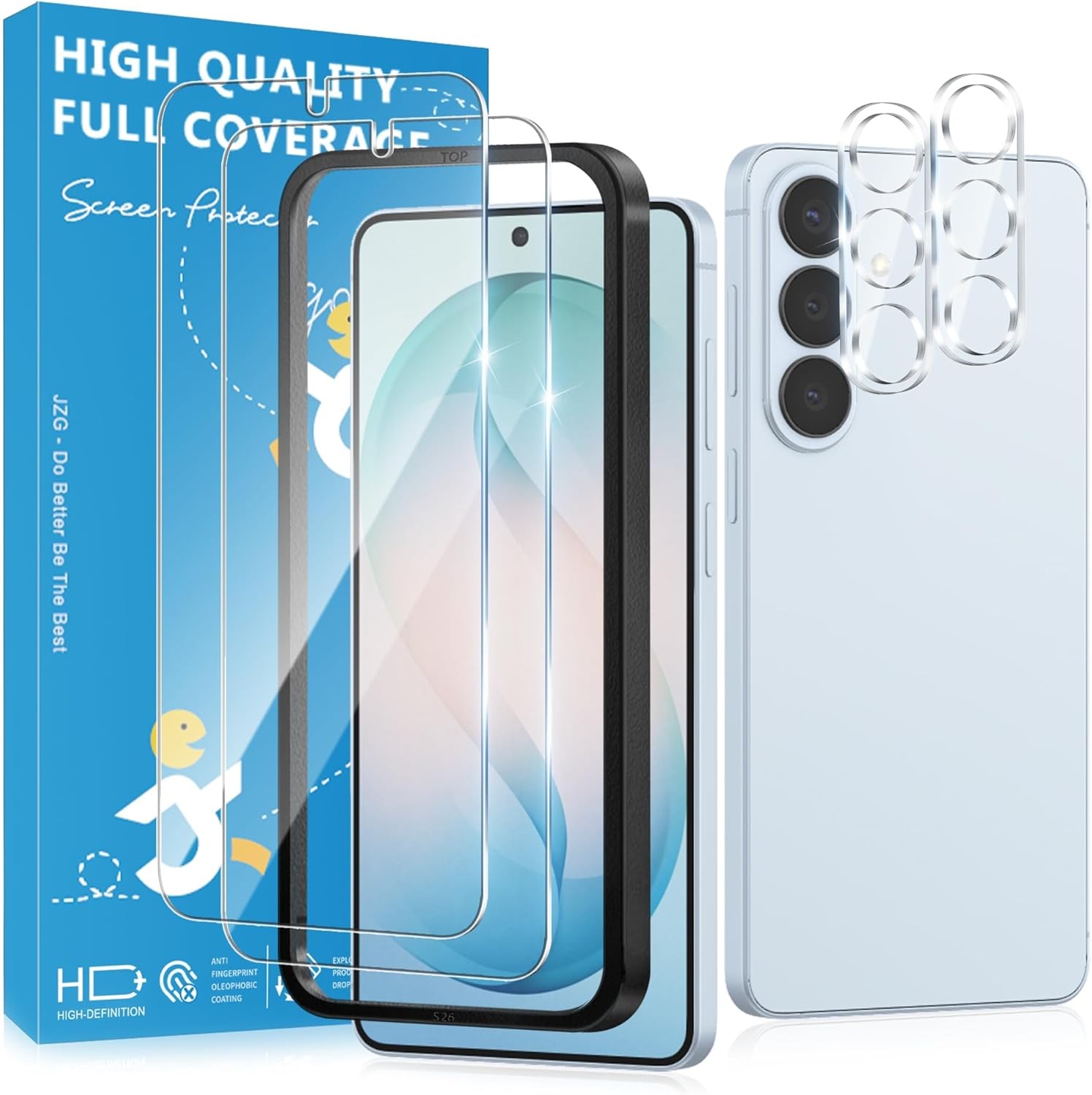 2PCS Tempered Glass Screen Protectors & Camera Lens Protectors for Samsung Galax