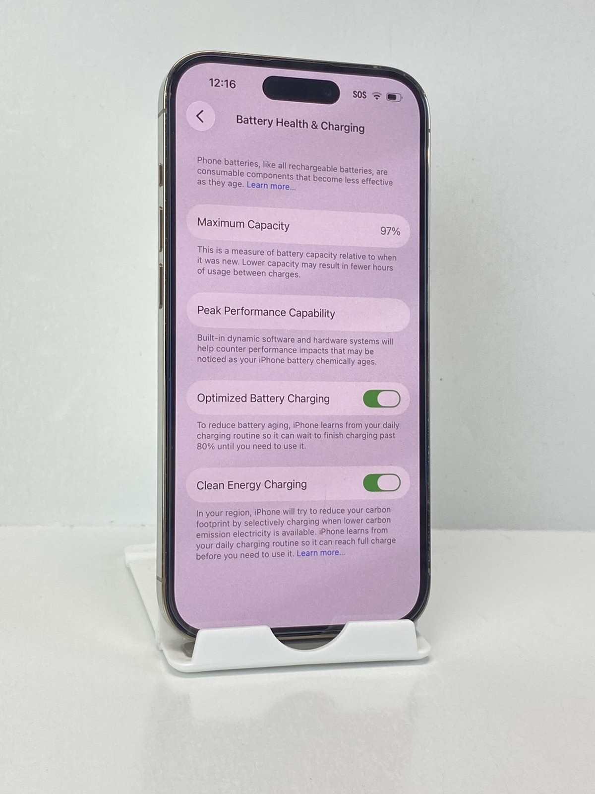 Apple iPhone 14 Pro A2650 1TB Gold Unlocked device 97% battery health