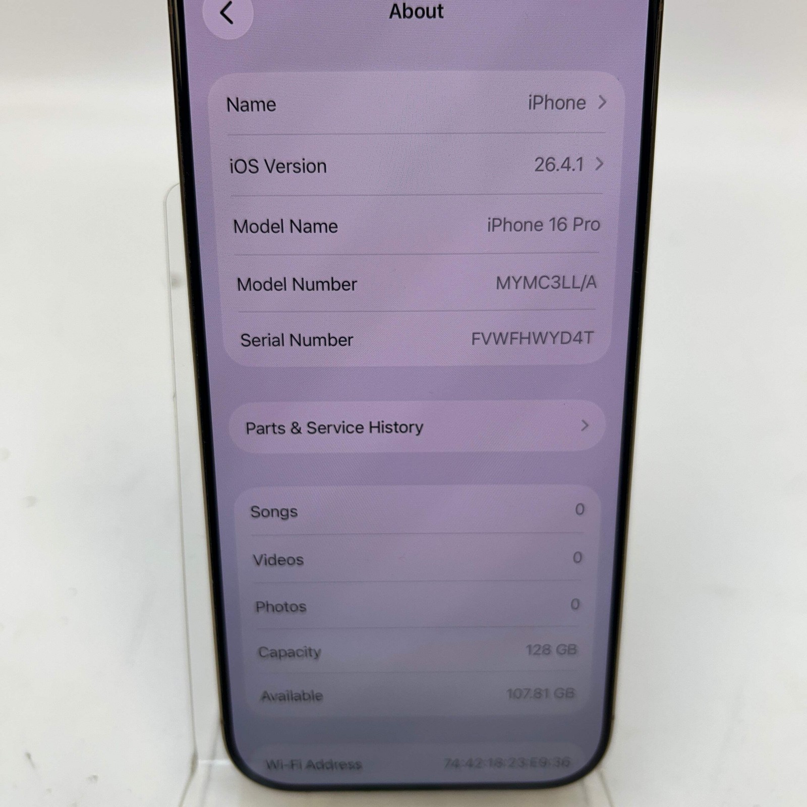 Broken Factory Unlocked Apple iPhone 16 Pro 128GB Desert Titanium MYMC3LL/A