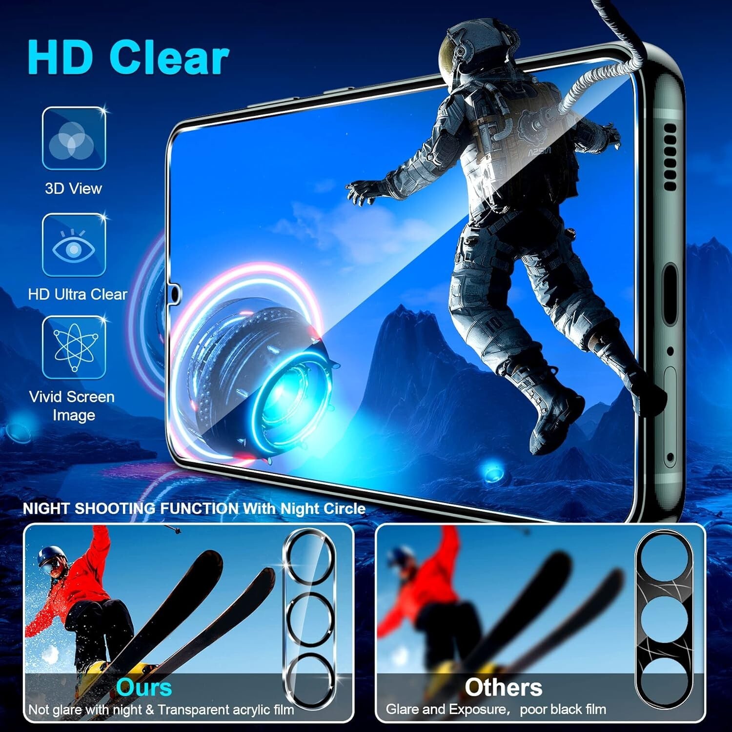 6in1 Tempered Glass Galaxy S23 for Screen and Camera Lens Protector 9H