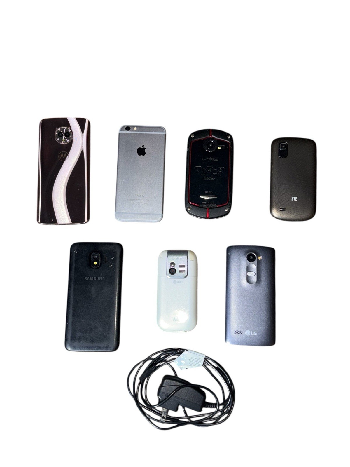 Mixed Lot of 7 Phones LG, Motorola, iPhone, more Parts Only See Pics