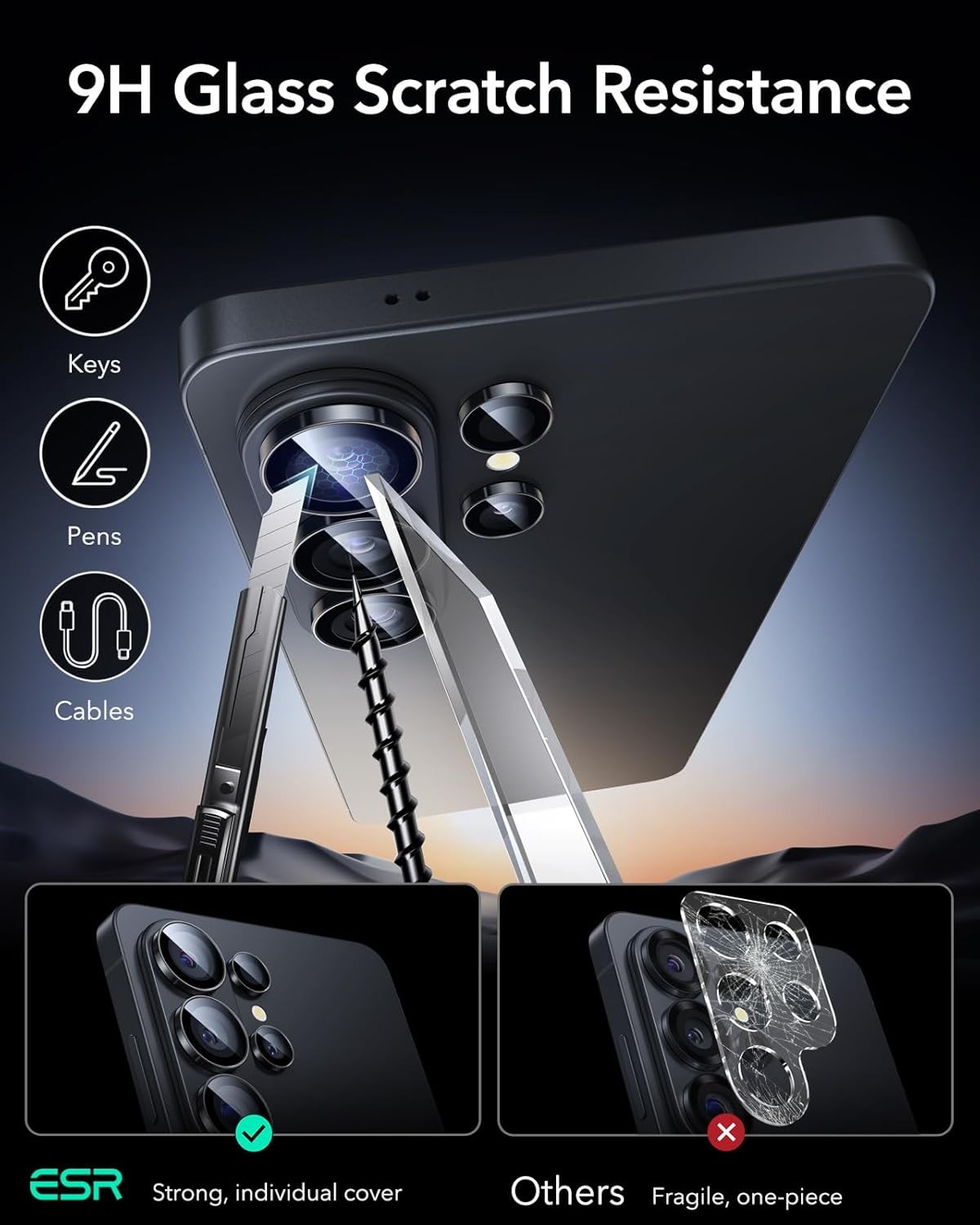 Camera Lens Protector for Samsung Galaxy S24 Ultra, Scratch-Resistant, Case Frie