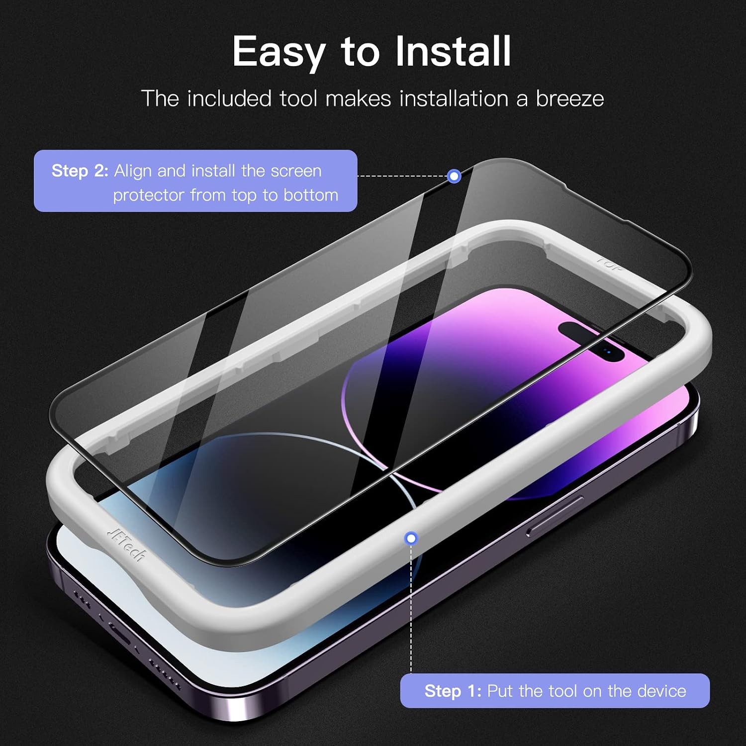 3-Pack Tempered Glass Screen Protector for iPhone 14 Pro Max 6.7-Inch, Case Safe