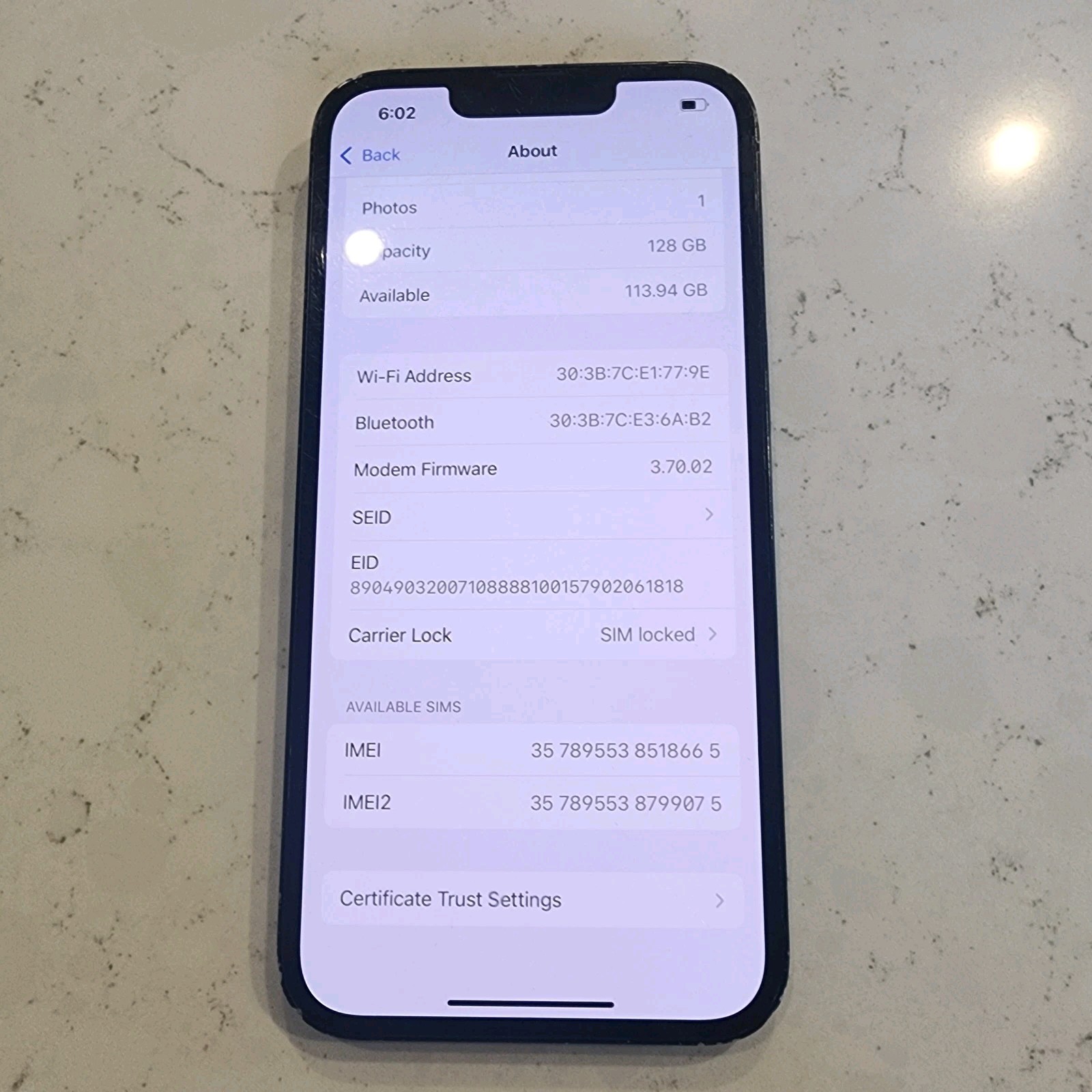 Apple iPhone 14 – 128 GB – Midnight (T-Mobile) Esn Checks