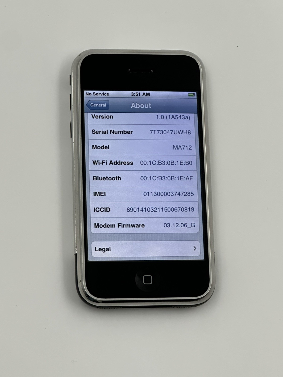 iOS 1.0 Apple iPhone 1st Generation – 8GB – Black A1203 (GSM) 2G MA712LL/A