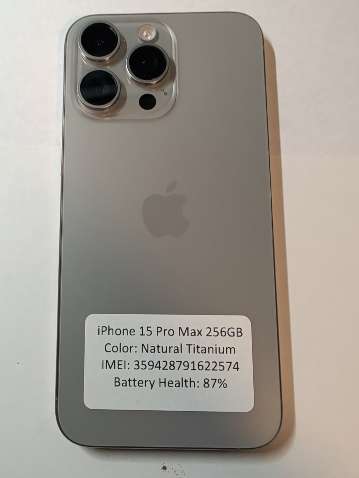 Apple iPhone 15 Pro Max – 256 GB – Natural Titanium (Unlocked)