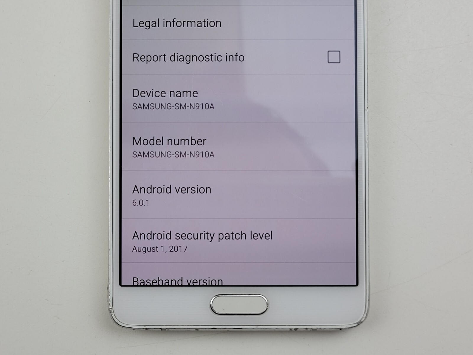 Samsung Galaxy Note 4 (SM-N910A) 32GB (AT&T) – SMALL ISSUE – Clean IMEI – J9686