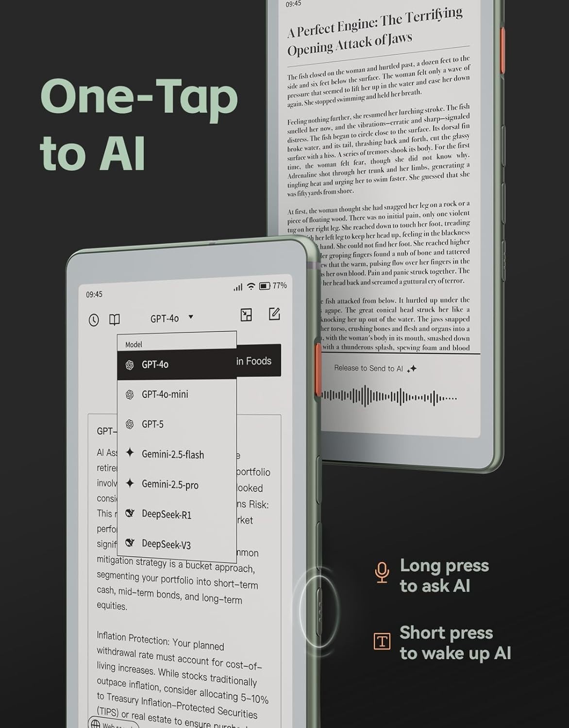 VIWOODS AiPaper Reader C 6.13”with Adjustable Warm and Cool Light AI Integrated