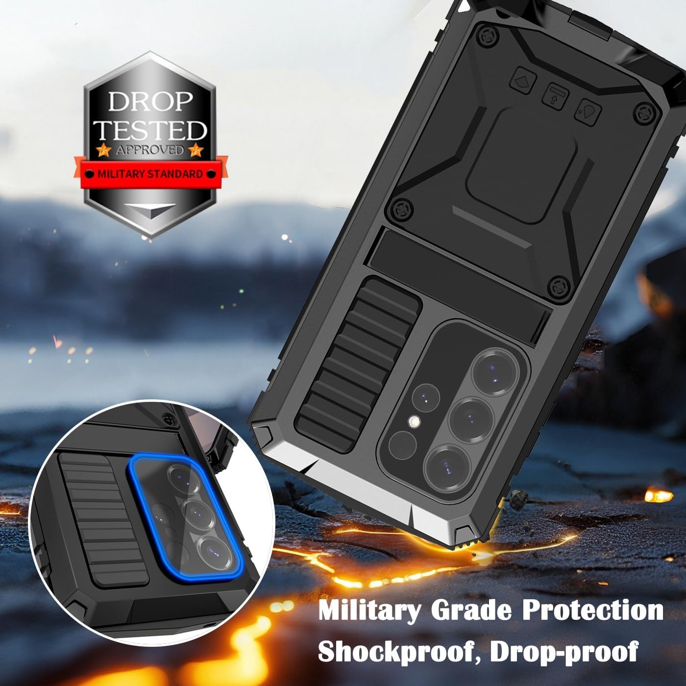 Metal Phone Case for Samsung Galaxy S26 Ultra 6.9 Inch Heavy Duty Protection