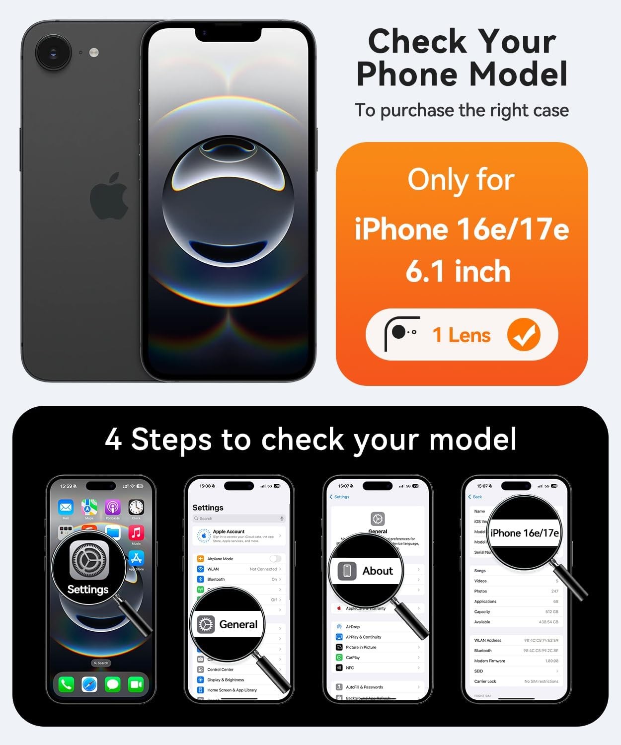 Magnetic for iPhone 17e / 16e Case, Upgraded Shockproof Protective Phone Case –