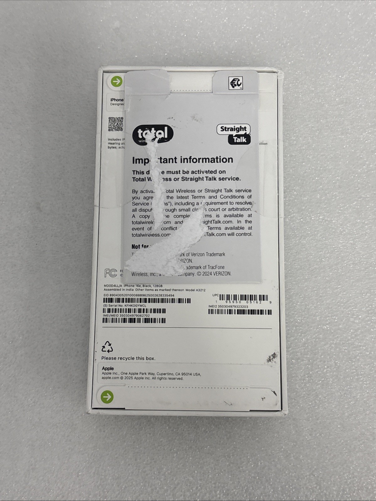 Apple iPhone 16e – 128 GB – Black (Straight Talk)