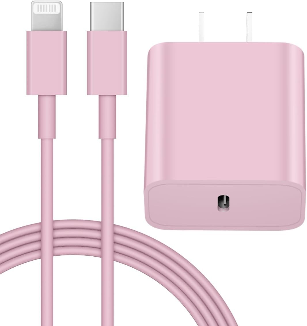20W Fast Wall Charger with 6FT USB-C Cable for iPhone 14/13 and More
