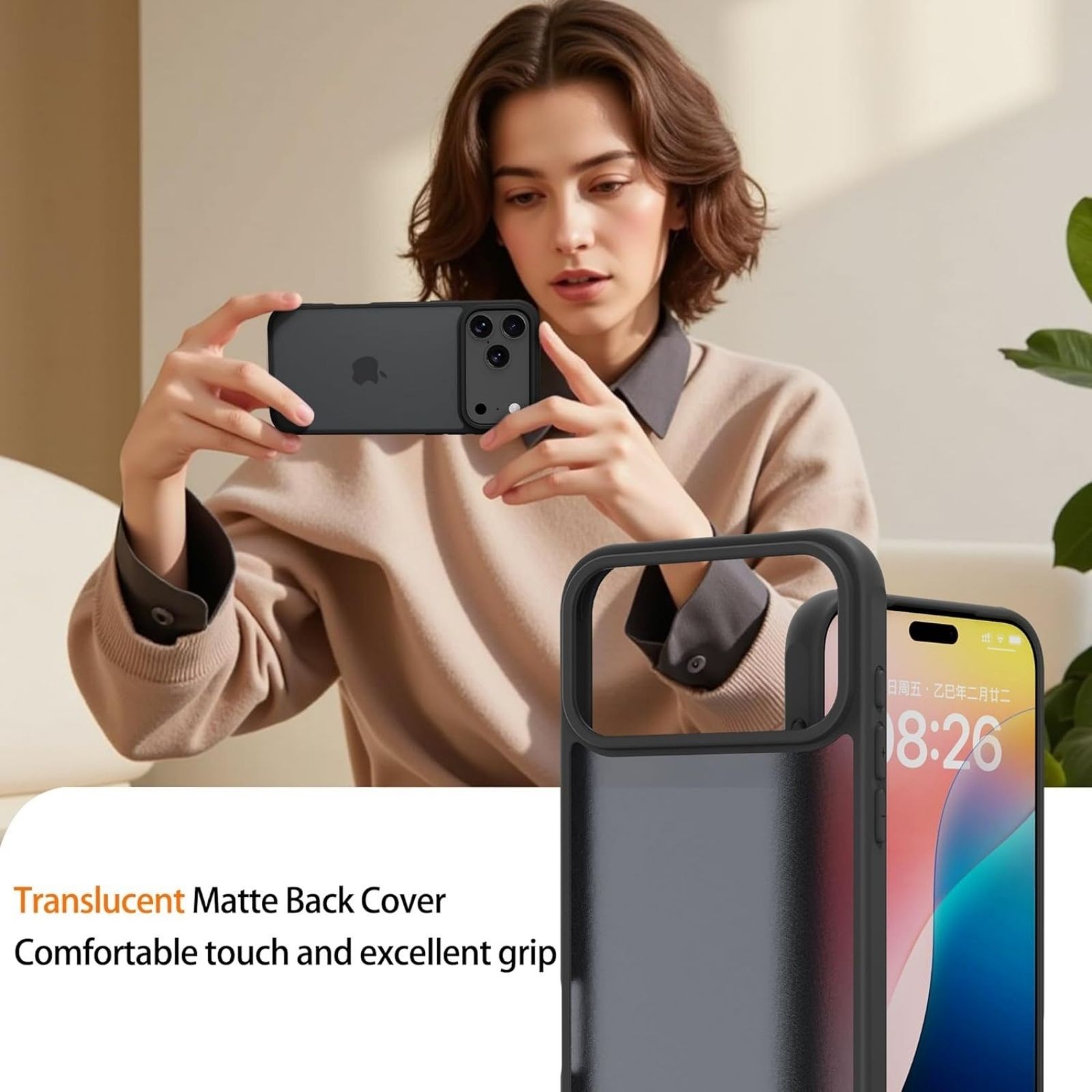 for iPhone 17 Pro Matte Phone Case, Shockproof Lightweight Anti-Fingerprint Cove