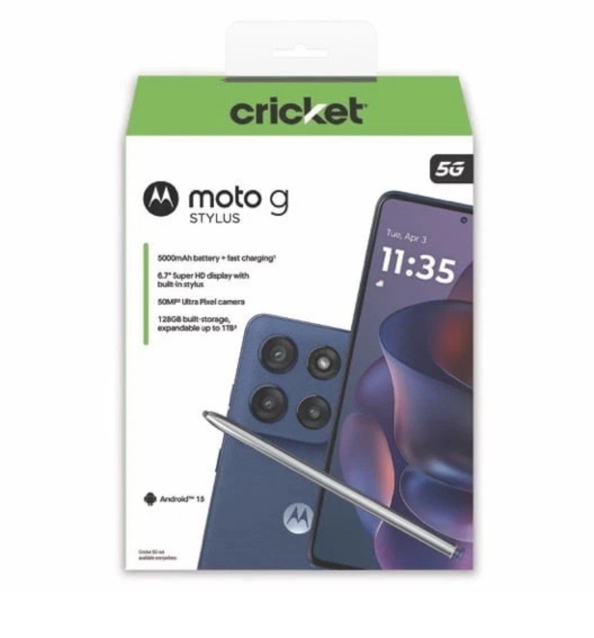 Motorola Moto G Stylus( 2025) 8GB Cricket Wireless Prepaid Smartphone Blue – New