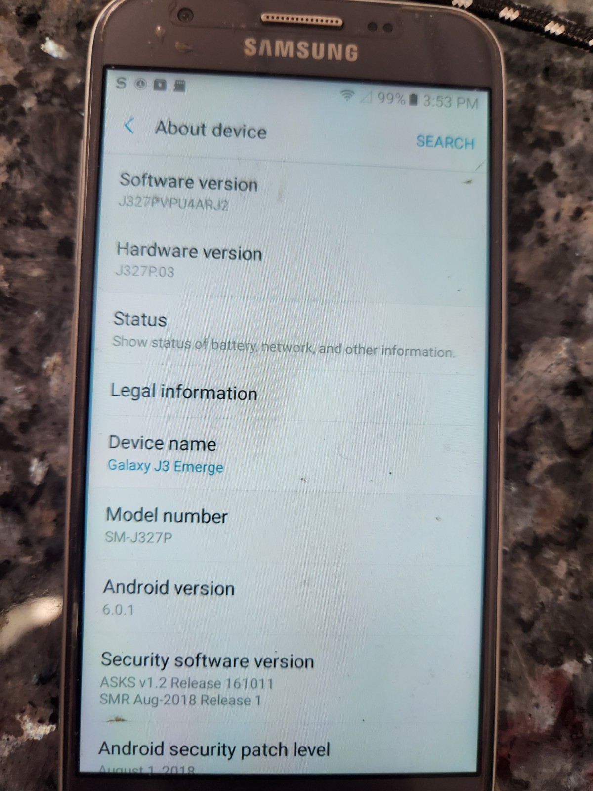 Samsung Galaxy J3 Emerge – 16 GB – Silver SM-J327P