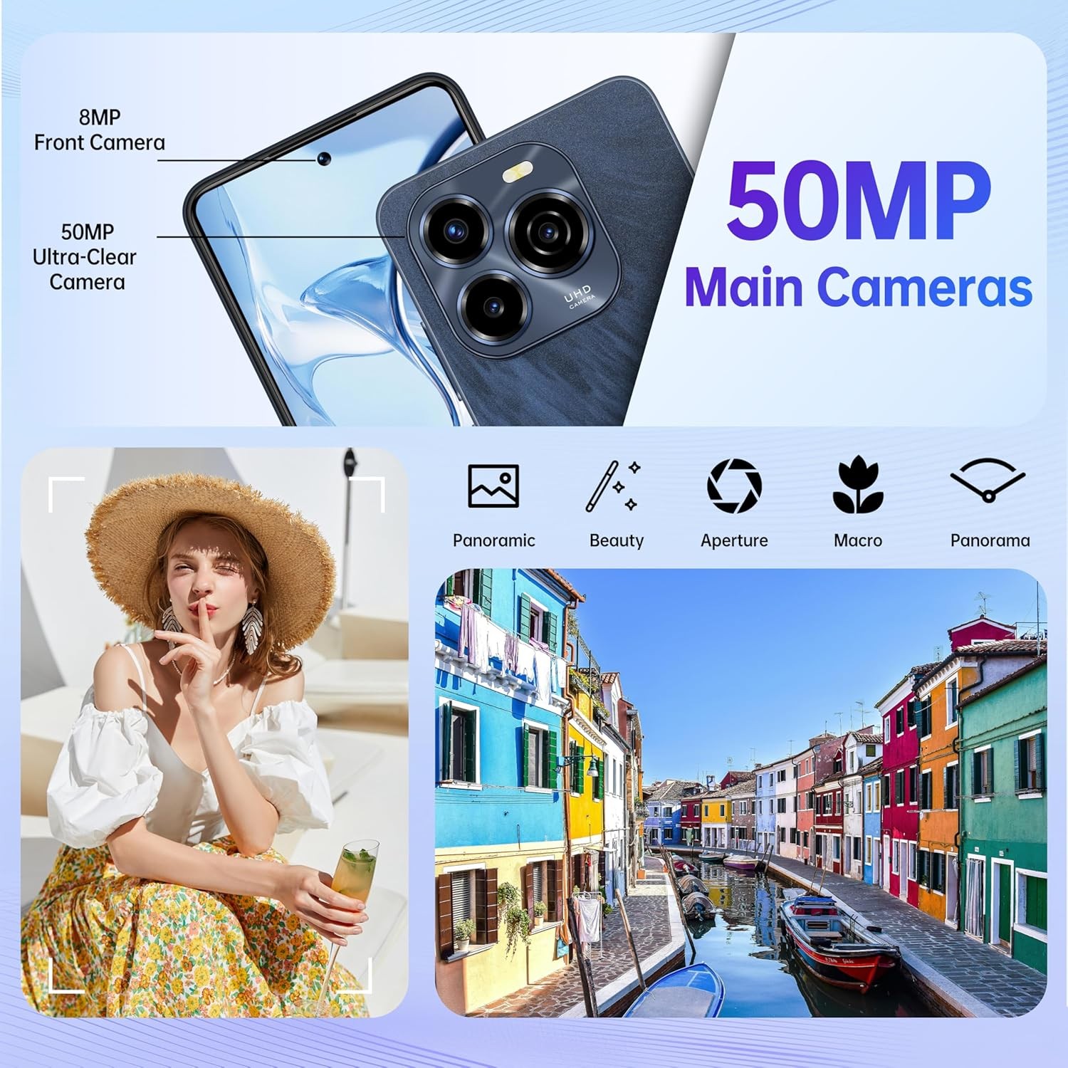 OUKITEL C65 Pro Cell Phone 24GB+256GB Android 15 Smartphone 6.7″ 5150mAh 50MP 4G
