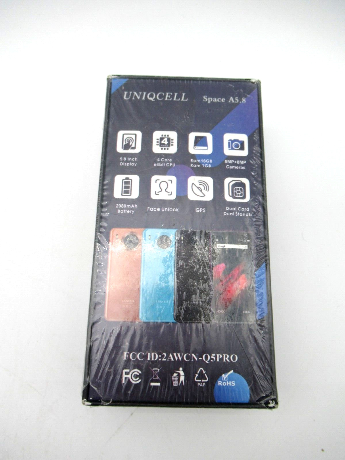 UNIQCELL Space A5.8 Green 5.8″ Screen, 16GB, 4Core, 64Bit CPU, SEALED BRAND NEW