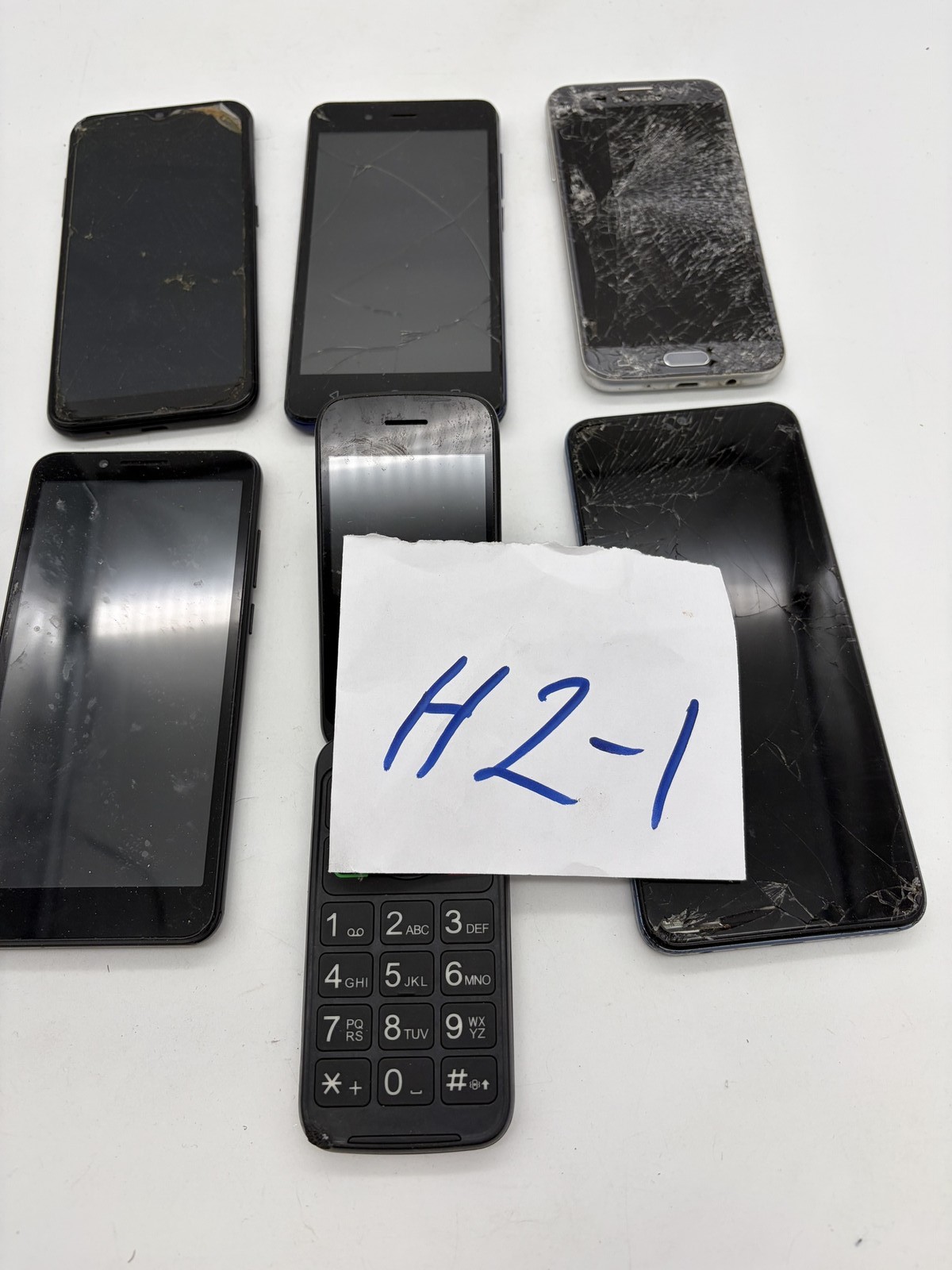 Lot of 6 Samsung Alcatel SCHOK T-Mobile Phones For Parts/Not Working H21