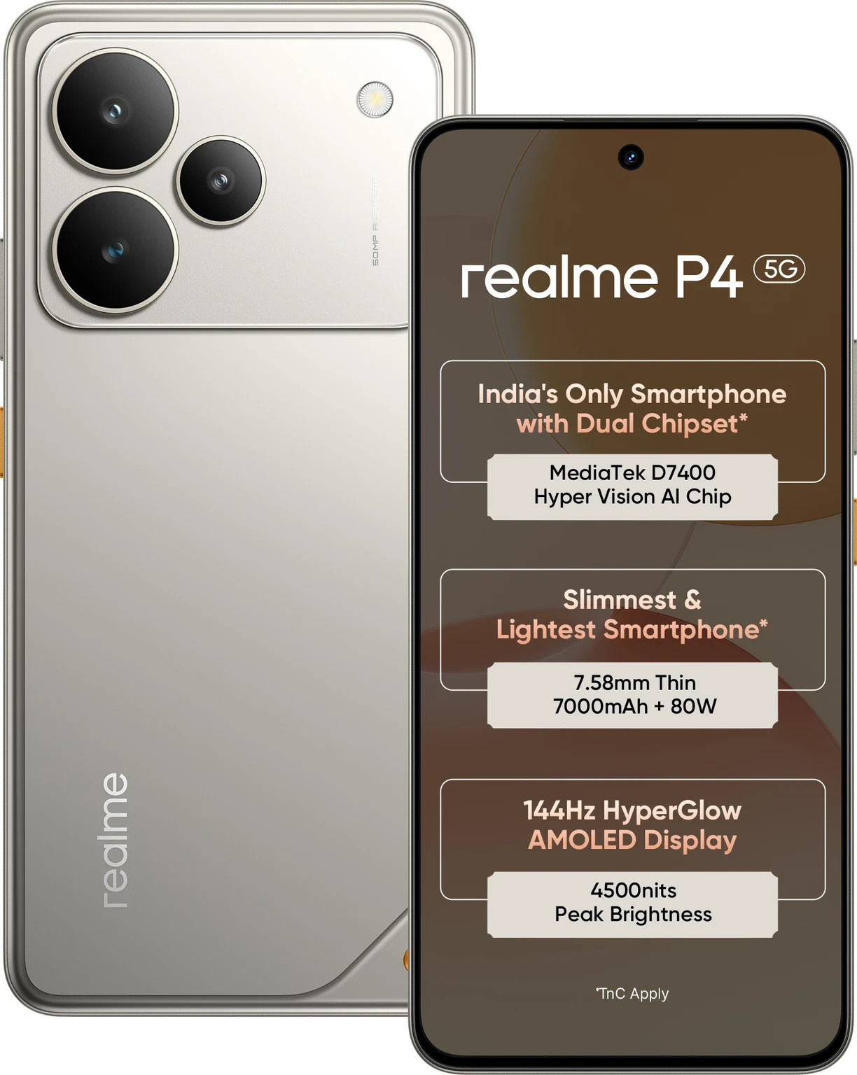 realme P4 5G (Grey, 256 GB 8GB RAM) Mediatek Dimensity 7400 Global version