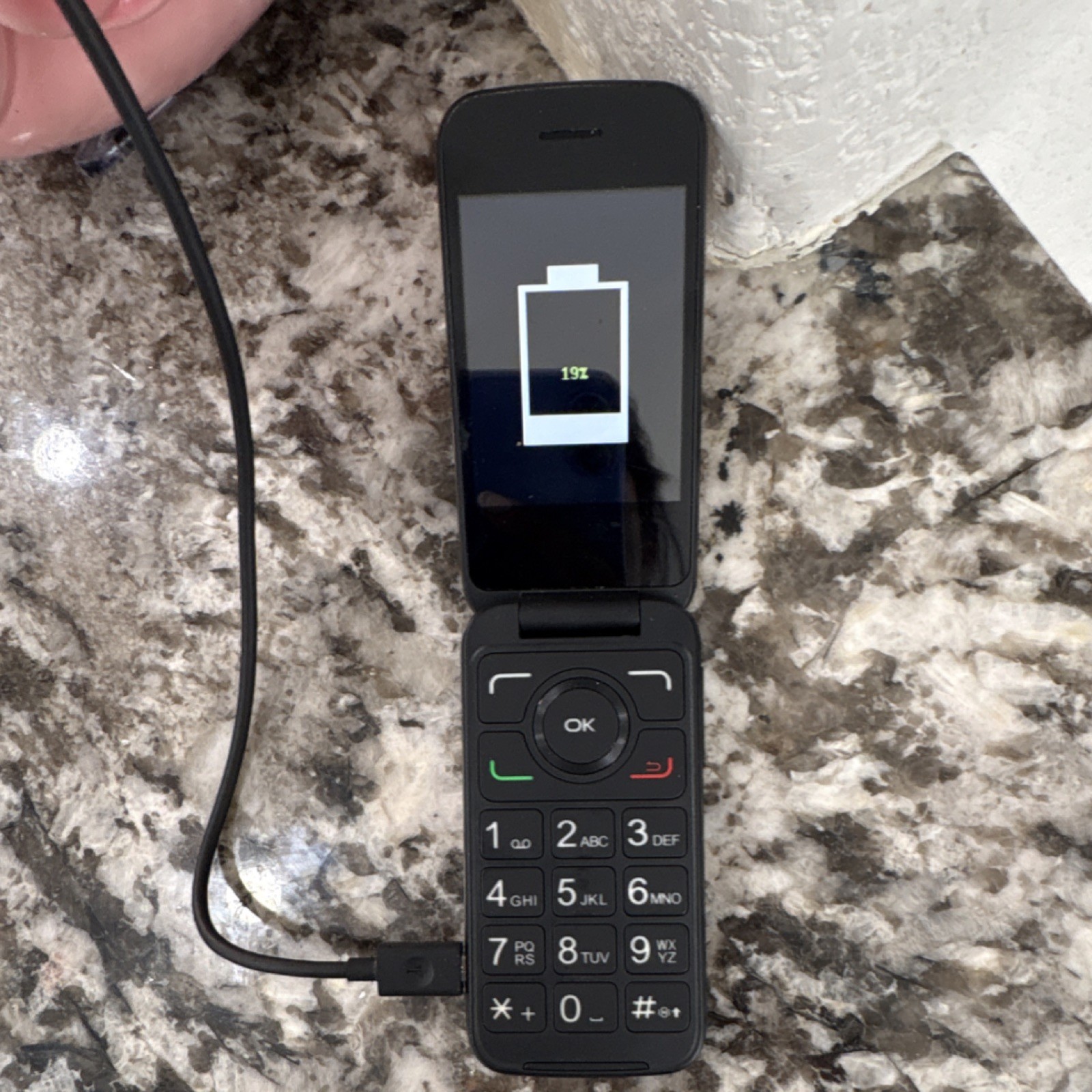 Alcatel Flip Phone Black 2.0MP Camera Micro USB Connectivity Mobile Cell Phone