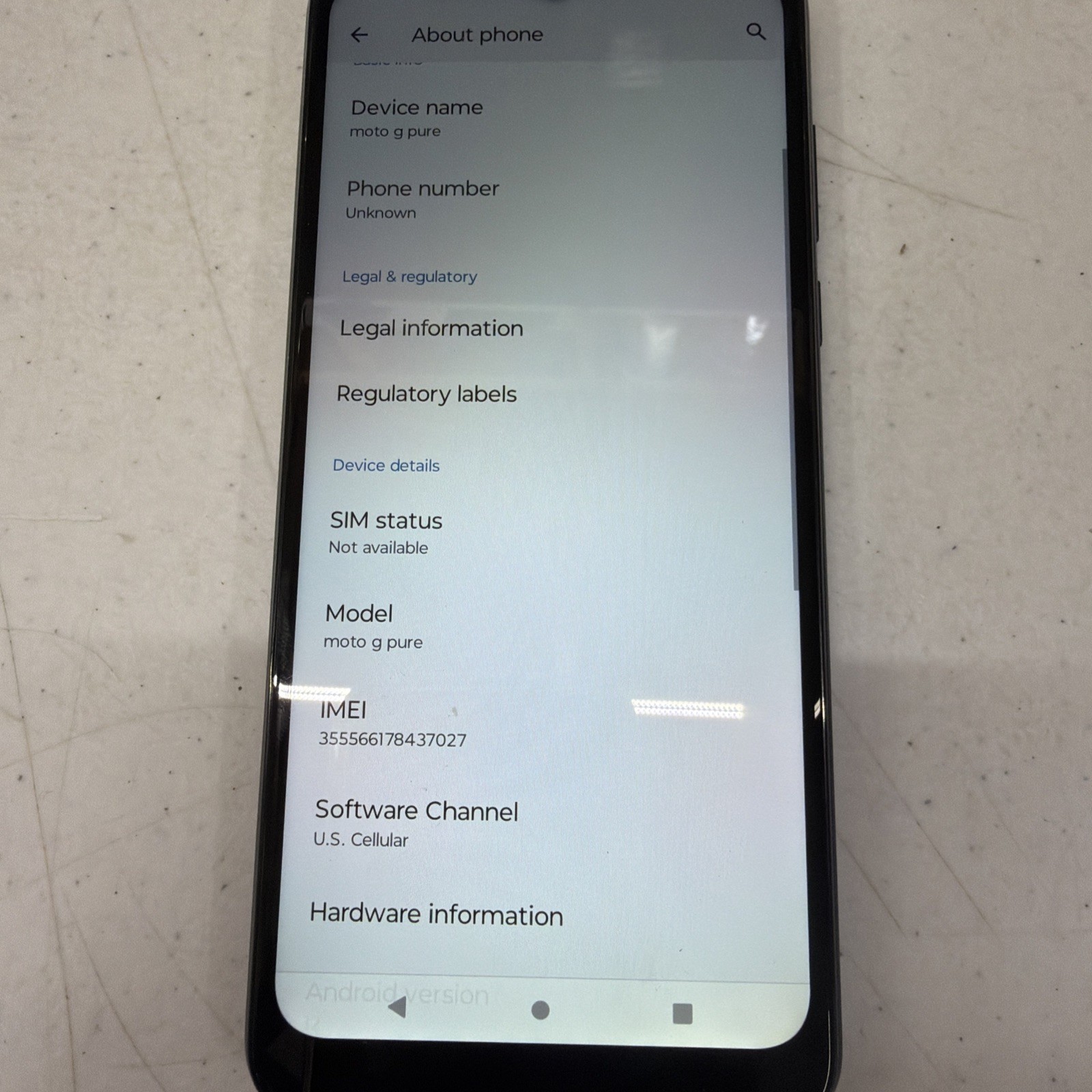 Motorola Moto G Pure XT2163-4 32GB Deep Indigo Android Smartphone (US CELLULAR)