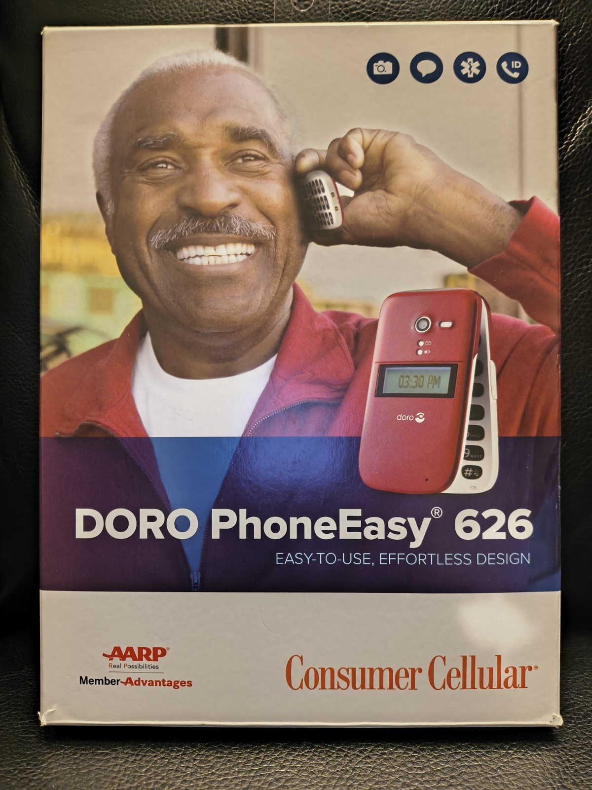 Doro PhoneEasy 626 Flip Phone Consumer Cellular Red 2.0MP Camera 64MB