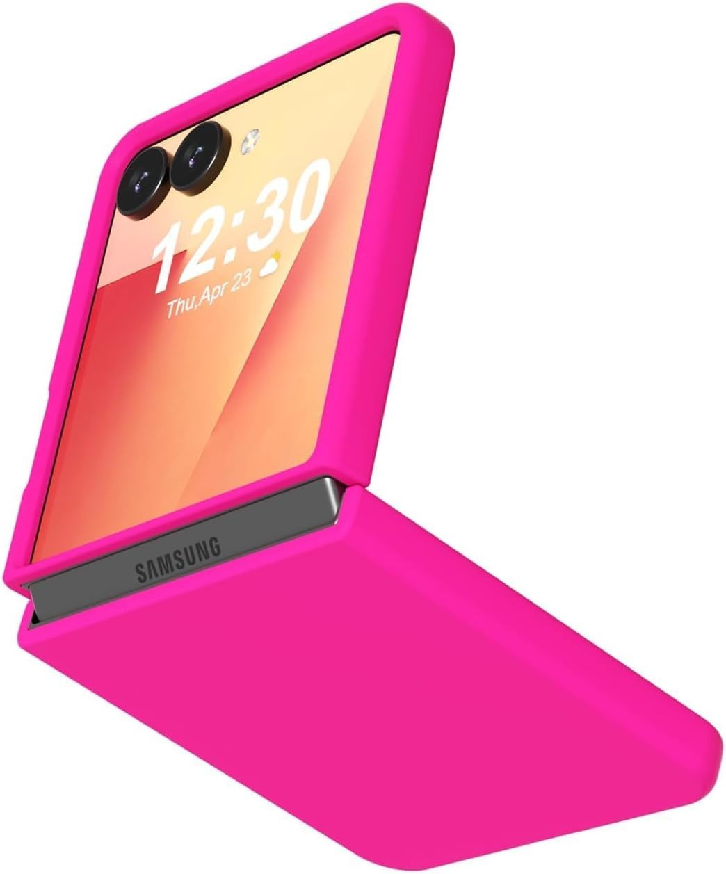 Samsung Galaxy Z Flip 7 Phone Case Silicone, Fluorescent Neon Hot Pink Bright Co