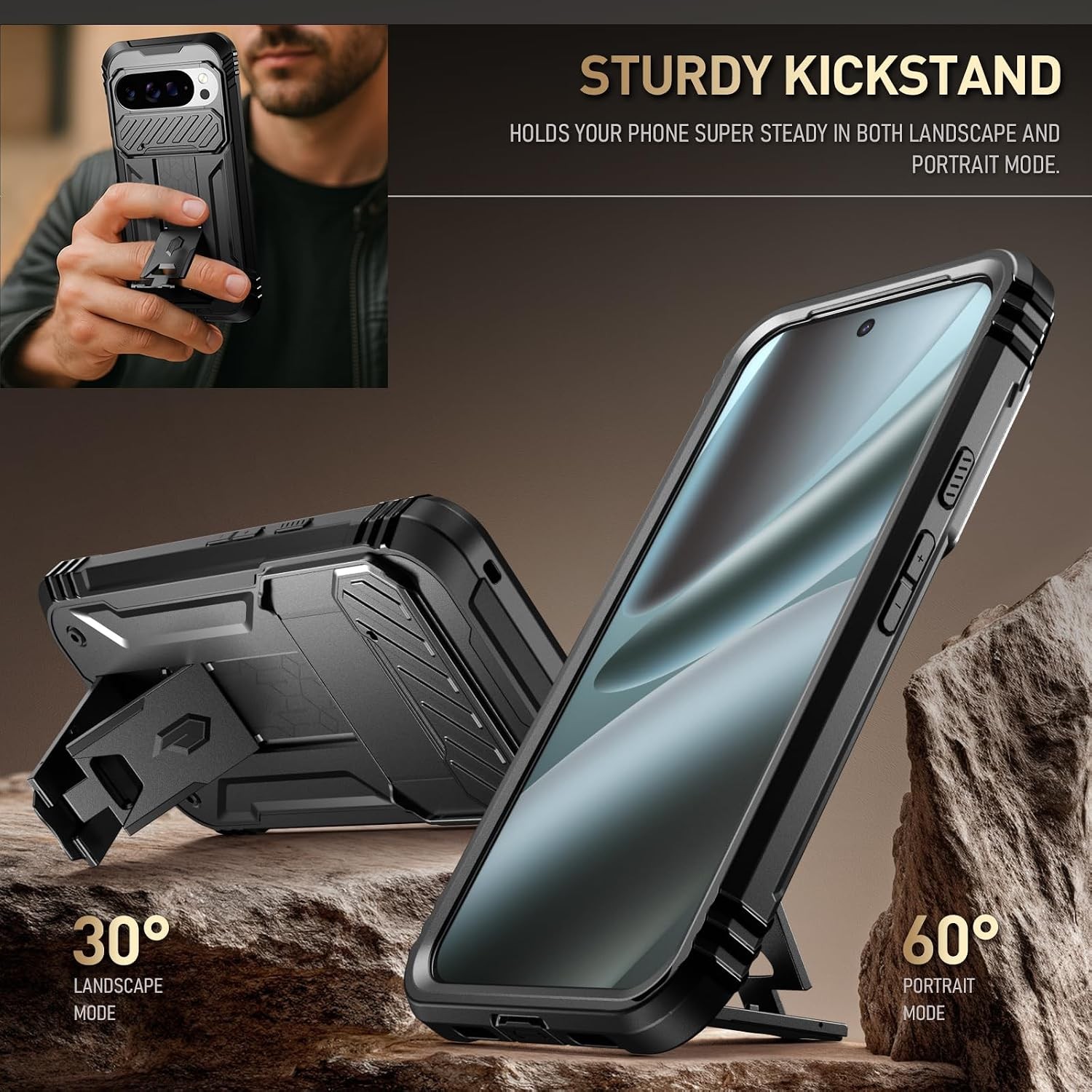Rugged Shockproof Case with Built-in Screen Protector for Google Pixel 10 Pro XL