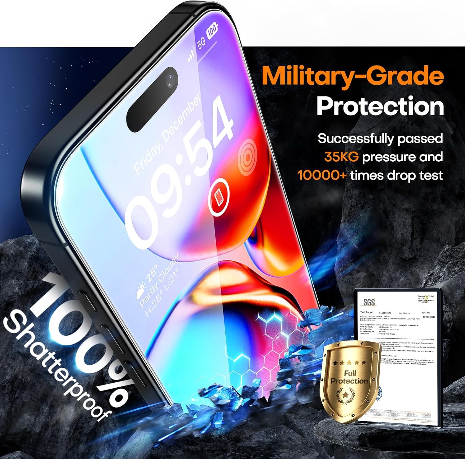 iPhone 16 Screen Protector Pack 4 in 1 with Dust-Free Tool, HD Clarity, 9H Hardn